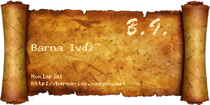 Barna Ivó névjegykártya